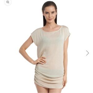 JORDAN TAYLOR GOFRET SIDE SHIRRED BOAT NECK TUNIC beach  size S​